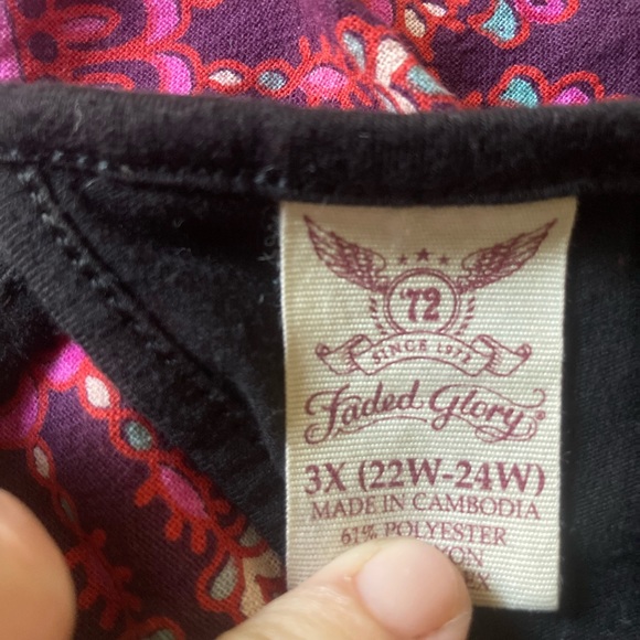 Women’s sz 3x faded glory short sleeve top - Picture 3 of 3